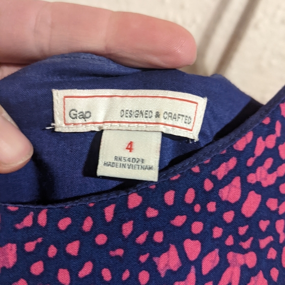 Pink and blue patterned Gap spaghetti strap dress- size small - Picture 2 of 4